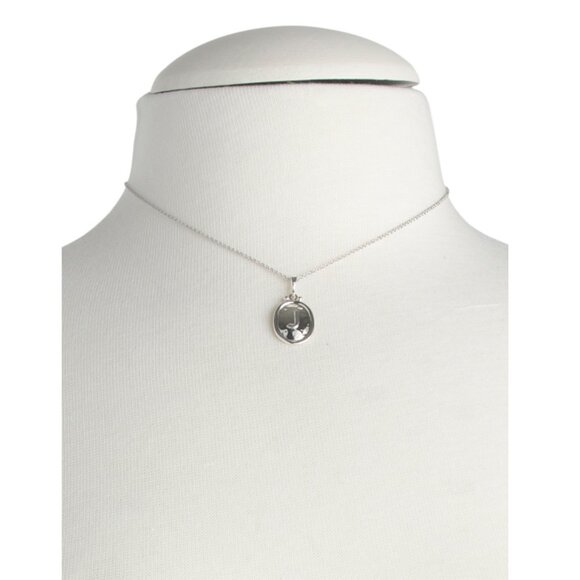 SEED & SAGE  Mexico Sterling Silver Oval Hammered Initial Necklace - Picture 2 of 2